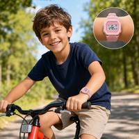 Reloj Digital para Niños, Directo de Fábrica, Premium, Resistente, Rosa Translúcido, con Pantalla LED, Alarma, Fecha, Bonito, para Regalo