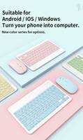 Set Keyboard dan Mouse Nirkabel Plastik ABS Ultra Ringan untuk Tablet, Smartphone, dan Notebook