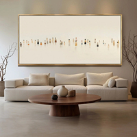 Grande œuvre d'art murale horizontale sur toile, décor créatif personnalisé, art abstrait fait main pour la maison et la galerie