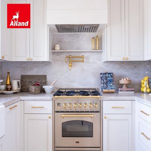 <span class=keywords><strong>Cuisine</strong></span> de ferme de luxe Alland, armoires de <span class=keywords><strong>cuisine</strong></span> peintes sur mesure, style Shaker blanc perlé avec échelle coulissante et quincaillerie en laiton - Product Image 1