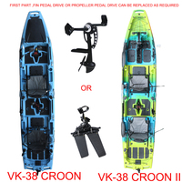 Kayak de pêche à pédales modulaire Vicking 3 sections/2 sections pour 1-2 personnes, multifonctionnel, avec aileron/hélice/moteur