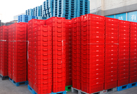 Panier de distribution d'aliments frais Panier de transport en plastique Caisse emboîtable mobile pour fruits en maille