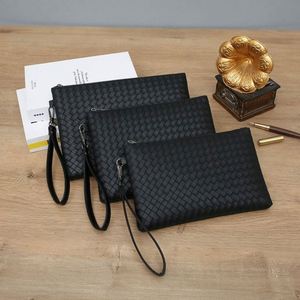 Luxury Design Pu Leather Men's Fashion Waterproof Portable <b>Large</b> Capacity <b>Handbag</b> Zipper Polyester Lining Embroidery All Seasons - Product Image 3