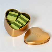 Boîte en métal personnalisée en forme de cœur avec couvercle, réutilisable, pour biscuits, bonbons et cadeaux de fête