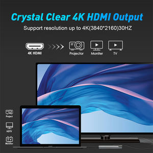 Cargador multifunción tipo c con ethernet a rj45 hdmi, 8 puertos tipo c a usb c 8 en 1, adaptador hub 3,0, acoplamiento para ordenador portátil, superventas - Product Image 4