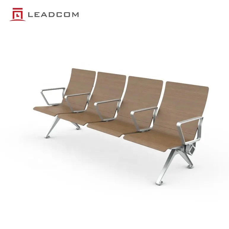 Leadcom LS-529MF 4 seats wooden airport seating hospital bench waiting area seating waiting chairs for airport waiting area
