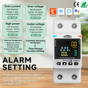 Interruttore Automatico Smart WiFi Tuya MCB 63A con Protezione da Sovratensione/UV, Limitatore di Corrente e Tempo, Riconnessione Automatica e Misurazione - Product Image 1