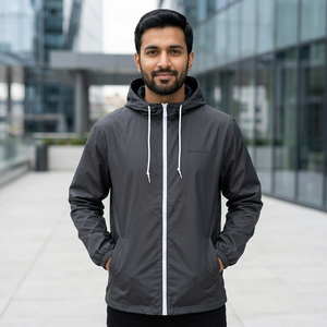 Men's Custom Logo Reflective Windbreaker Waterproof Outdoor Hiking Sports <b>Rain</b> <b>Jacket</b> <b>Long</b> for Winter Season Thin Thickness - Product Image 1