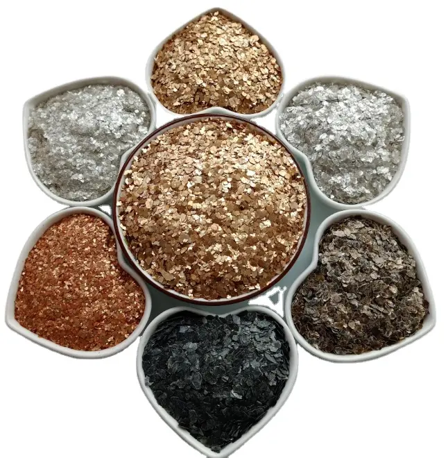 สีเหลืองทองNatural Mica Flitter Flakesสำหรับเรซิ่นจิตรกรรมศิลปะและหัตถกรรม