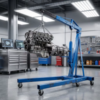 Grue hydraulique certifiée Anbo pour l'entretien des moteurs, capacité de 0,1 à 2 tonnes, garantie 1 an, pour les écoles professionnelles et la formation automobile