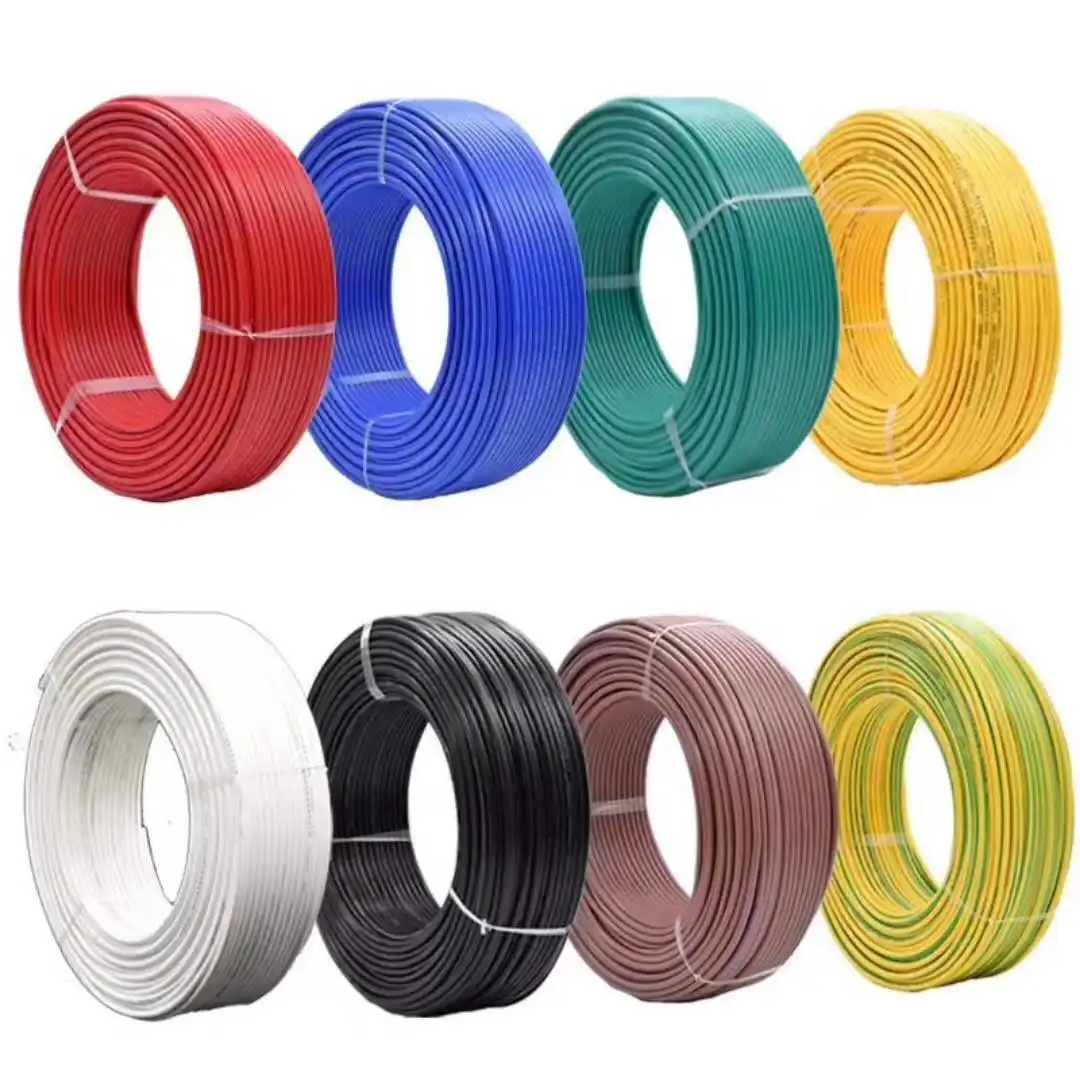 Cable eléctrico de cobre, 1,5mm, 2,5mm, 4mm, 6mm, 10mm, PVC, aislante para construcción de casas, fabricante chino