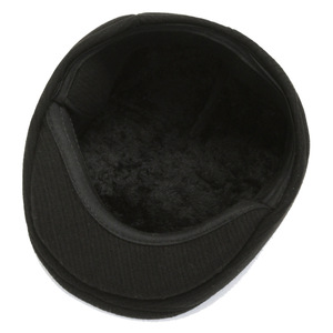 Gorro de invierno a rayas para hombre, para padres y abuelos de mediana edad y mayores, gorra con visera y forro de algodón grueso - Product Image 4