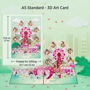 Tarjeta de Felicitación Pop-Up 3D con Diseño de Circo, para San Valentín, Cumpleaños, Regalo, Sorpresa Festiva - Product Image 4