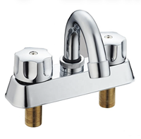 Robinet de lavabo en laiton à double poignée, mitigeur eau chaude et froide, 4 pouces, pour l'Amérique du Sud