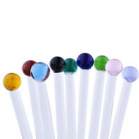 Bâtonnets mélangeurs réutilisables en verre pour boissons / café, accessoires de bar à cocktails, emballage en sachet OPP, bâtonnets/mélangeurs en verre, couleur personnalisable