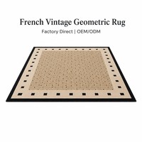 Vintage Style Area Rug Wipeable Easy Clean Stain Resistant Carpet Custom Living Room Non-slip Wear-resistant Waterproof OEM Rugs