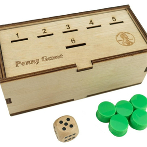 Conception personnalisée Penny Game <span class=keywords><strong>Fun</strong></span> <span class=keywords><strong>Board</strong></span> fonctionne avec se débarrasser des pièces de monnaie pour gagner une boîte en bois de dés stratégiques simples - Product Image 2