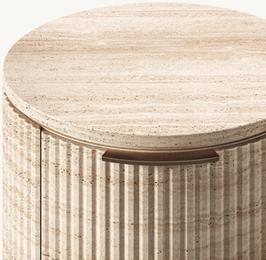 Design moderno <span class=keywords><strong>Nightstand</strong></span> mobiliário interior Travertino Material mesa nightstands para hotel - Product Image 3