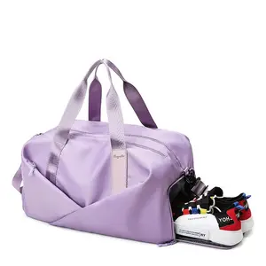 Bolsa de viagem para academia amazon, bolsa de viagem impermeável feita em nylon, rosa, para esportes, academia
