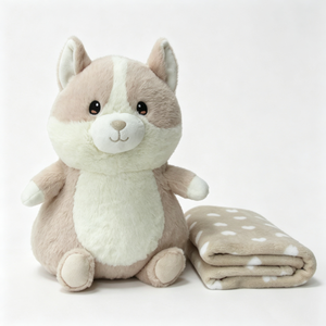 Custom Beige Shiba Plush <b>Backpack</b> Cute Dog Toy with PP Cotton Filling 51cm-99cm Size - Product Image 1