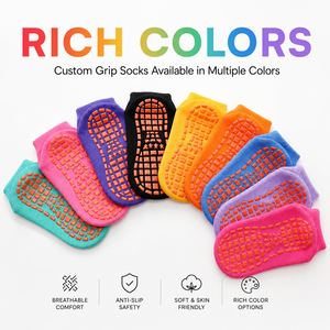 OEM <b>Custom</b> Logo Trampoline <b>Grip</b> <b>Socks</b>, Lightweight Anti-Slip Jump <b>Socks</b> for Indoor Playground & Trampoline Park - Product Image 5