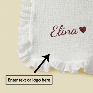 Couverture en dentelle pour bébé, personnalisation par broderie, possibilité de personnaliser les noms de bébé et d'enfants, anniversaires, dates importantes - Product Image 4
