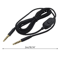 Kabel Aux Earphone Audio 3.5Mm Pengganti 2M dengan Kontrol Volume untuk Aksesori Headphone Gaming Astro A10 A40 A30