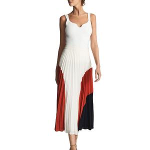 Verano nuevo estilo vestido al por mayor la moda Casual elegante faldas para damas Color personalizado rojo plisado <span class=keywords><strong>Midi</strong></span> mujeres falda - Product Image 2