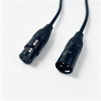 Kabel Patch Audio Anti-Noise 1 Meter, XLR Male Female, Berjaket PVC, Dilindungi Jalinan Kawat, untuk Mikrofon, Amplifier, Sistem Panggung