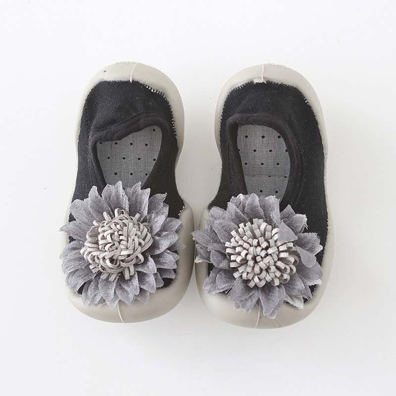 Носки-носки для младенцев, мягкая резиновая подошва, хлопковая обувь для первых шагов, Нескользящие, для дома, для девочек