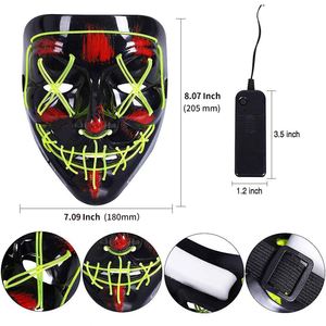 หน้ากาก LED ฮาโลวีนขายดี น่ากลัว สำหรับงานเทศกาลคอสเพลย์ มี 3 โหมดแสง พร้อมเลือดสยองขวัญ ราคาโรงงาน บรรจุในถุงพลาสติก - Product Image 3