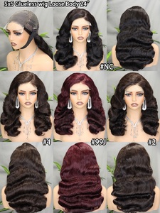 วิกผมแท้แบบลูกไม้รอบศีรษะ FH 5x5 แบบลอนคลื่นธรรมชาติ ขนาด 24 นิ้ว ผมแท้แบบ Remy จากอินเดีย  ความหนาแน่น 150% พร้อมผมเบบี้แฮร์  ลูกไม้โปร่งใส - Product Image 6