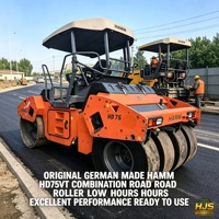 Rouleau compacteur combiné HAMM HD75VT d'origine |   Rouleau vibratoire diesel d'occasion de 8 tonnes |   Compacteur d'asphalte tandem pour la réparation routière