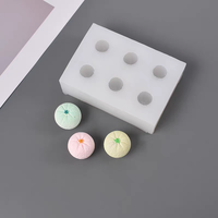 3D Mini Oranje Siliconen Fondant Kaarsenmal 6-Vaks Kumquat Vormige Siliconen Fruitvormen Siliconen Mal voor Taartdecoratie