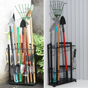 Gardening tool organizer, <b>corner</b> patio tool rack, garage storage and organization tool rack with independent metal <b>bracket</b>. - Product Image 4