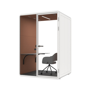 Single Person Soundproof Office Pod Acoustic Phone Booth Private Working Cabin with <b>Desk</b> LED Light for Open Office - Product Image 1