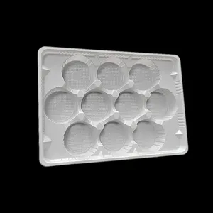 10腔泡罩白色PP塑料食品包装肉丸托盘真空成型一次性冷冻饺子插入托盘