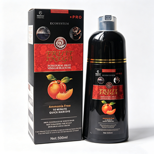 Crème Colorante Capillaire Permanente OEM aux Extraits <span class=keywords><strong>de</strong></span> Fruits, 500ml, Couvre les Cheveux Gris, Teinture Noire Naturelle Professionnelle pour Usage Domestique - Product Image 2
