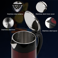 Bouilloire électrique en acier inoxydable 304, 1,8 L, 2200 W, double isolation, ébullition rapide, pour la maison, le bureau, le thé, le café, RAF R.7872