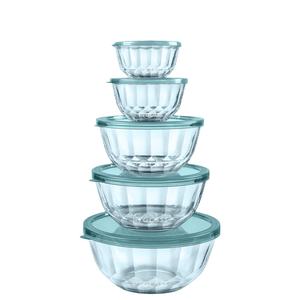 Ciotole in <span class=keywords><strong>vetro</strong></span> PYGLASS carine in cristallo per mescolare grandi ciotole per insalata coperchi per lavastoviglie contenitori sicuri per cucinare la preparazione della cottura - Product Image 1