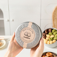 Boîte en métal ronde personnalisée avec logo RTS, boîte à biscuits, boîte à gâteaux, boîte à tiramisu, emballage pour pâtisserie, conteneur en métal