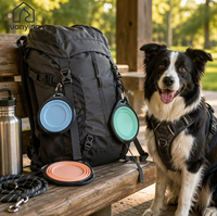 Tazón Plegable Antiderrames para Mascotas Quanying, Plato de Viaje Portátil de Silicona para Perros y Gatos, para Exteriores
