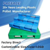 Palette en plastique robuste Preface 1100x1100mm HDPE à neuf pattes pour entrepôts automatisés et systèmes de convoyage