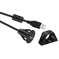 Cable USB 2.0 de Montaje Empotrado, Puerto Único USB Macho a Hembra, Extensión de Panel Empotrado para Coche, Camión, Barco, Motocicleta, Tablero de Instrumentos