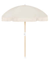 Parasol de plage bohème de luxe en bois véritable de 200 cm, imprimé personnalisé vintage, recyclé, avec pompons – Prix usine