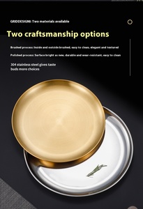 한국식 바비큐 플레이트 304 스테인리스 스틸 일회용 접시 고급 광택 서양 음식 및 디저트 트레이 바비큐 페이스트리 트레이 - Product Image 4