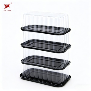 Boîte à gâteau carrée transparente avec couvercle en blister pour emballage de pain rectangulaire, qualité alimentaire, 3500 ml, logo et taille personnalisables - Product Image 1