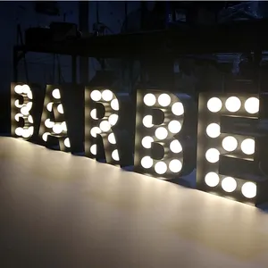 Light up Sign Led ampuller ışıklı Marquee tabela harfleri alfabe ışıkları paslanmaz çelik özel su geçirmez LED modülleri duvara monte