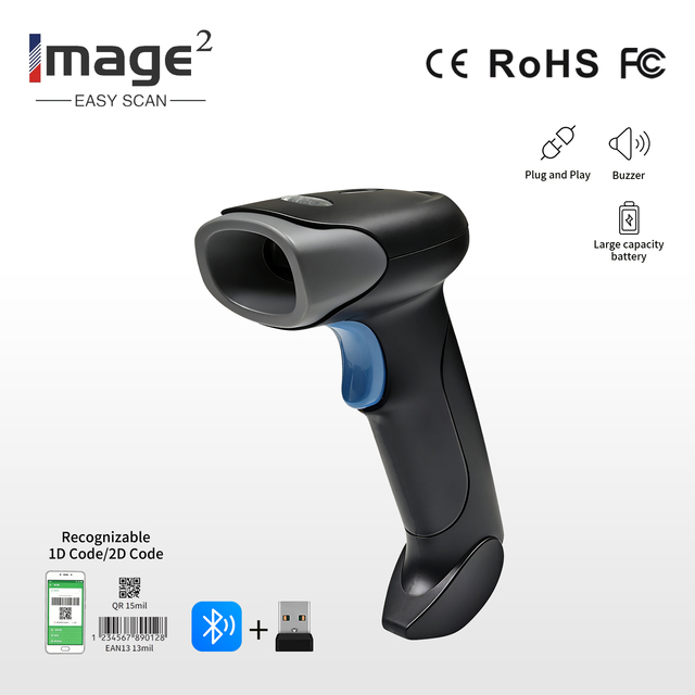 Wireless Handheld Barcode Scanner COM/USB for Store Supermarket Warehouse Production