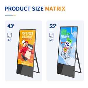 Pantalla digital móvil 4K FHD UHD tipo tótem para publicidad en tiendas, reproductor multimedia LCD, póster LCD móvil, panel digital para etiquetas de menú. - Product Image 1